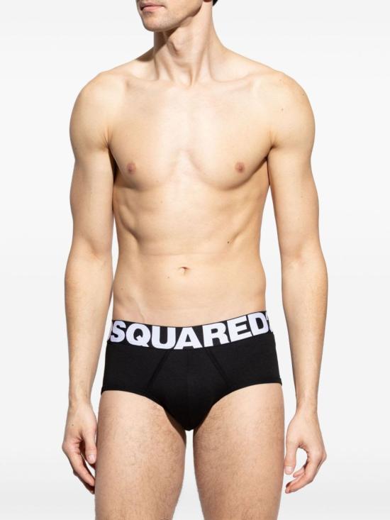  디스퀘어드2 팬티 Dsquared2 블랙 스트레치 복서 브리프 - DSQUARED2