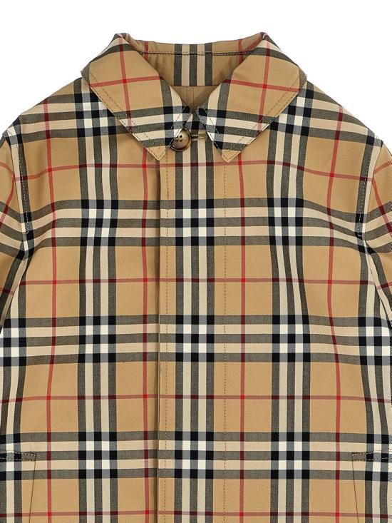  [키즈] 버버리 자켓 키즈 하우스 체크 리버서블 긴팔 코트 (뉴트럴 컬러) - BURBERRY