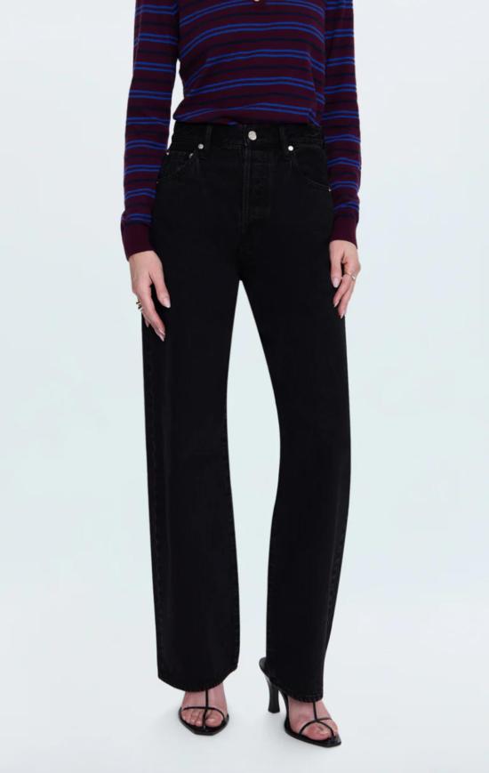  피스톨라 데님 팬츠 테이트 하이라이즈 보우드 와이드 레그 진 페이퍼 - PISTOLA