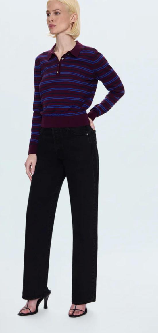  피스톨라 데님 팬츠 테이트 하이라이즈 보우드 와이드 레그 진 페이퍼 - PISTOLA