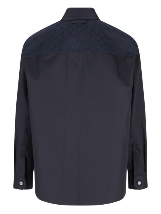  구찌 긴팔 셔츠 코튼  블루 - GUCCI