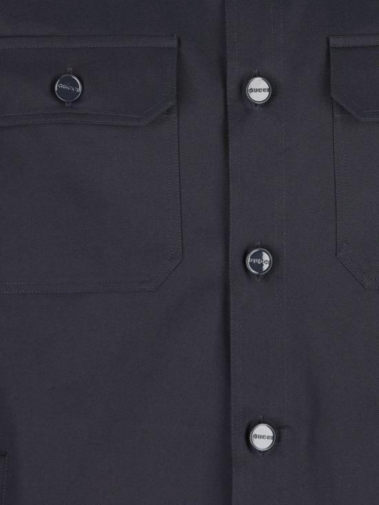  구찌 긴팔 셔츠 코튼  블루 - GUCCI