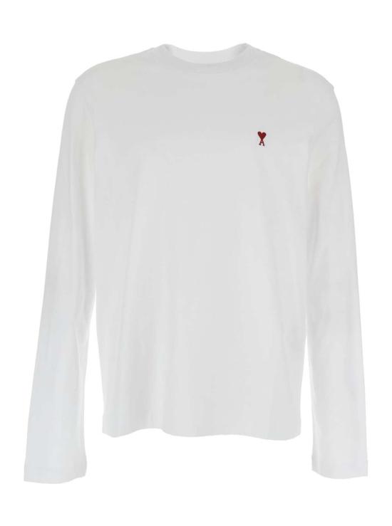  아미 긴팔 티셔츠 알렉상드르 마티우시 로고 롱 슬리브 티셔츠 화이트