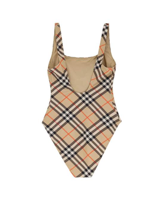  버버리 원피스 수영복 나일론 원피스 체크 프린트 수영복 샌드 Ip 체크 - BURBERRY