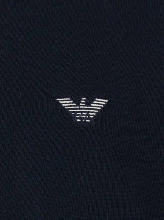  엠포리오 아르마니 긴팔 티셔츠 스웨트셔츠, 폴로셔츠 스타일 칼라 및 로고 자수, 블루 색상 - EMPORIO ARMANI