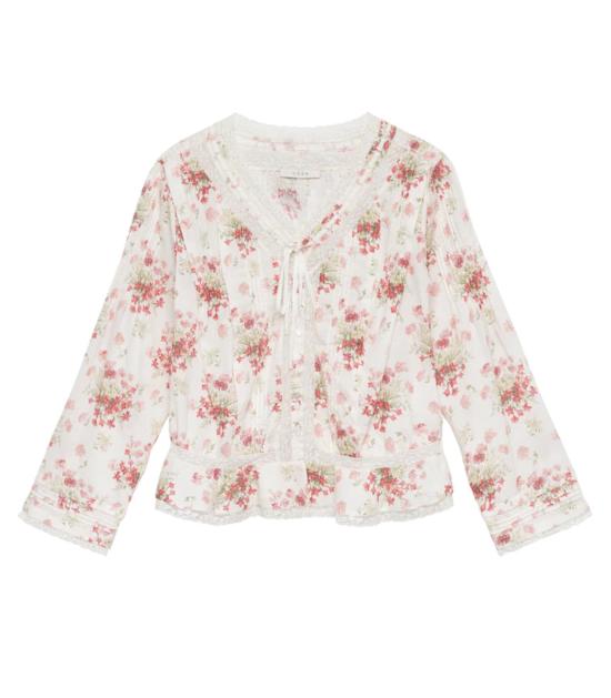  도엔 블라우스 DÔen Hillock Top 아이보리 란타나 플로럴 - DOEN