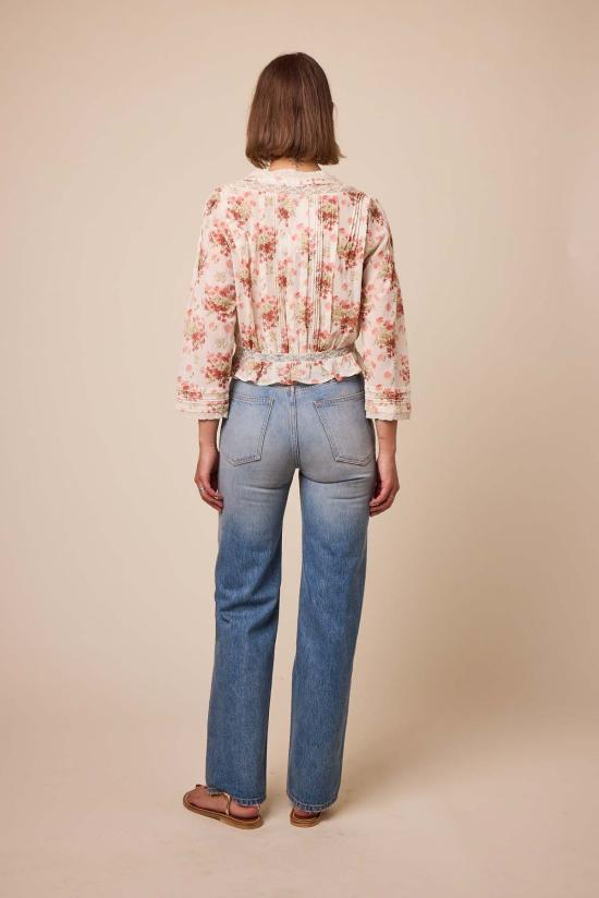  도엔 블라우스 DÔen Hillock Top 아이보리 란타나 플로럴 - DOEN