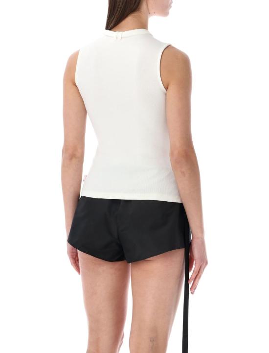  디젤 민소매 티셔츠 티 이아라 민소매 골지 코튼 탑 화이트 - DIESEL