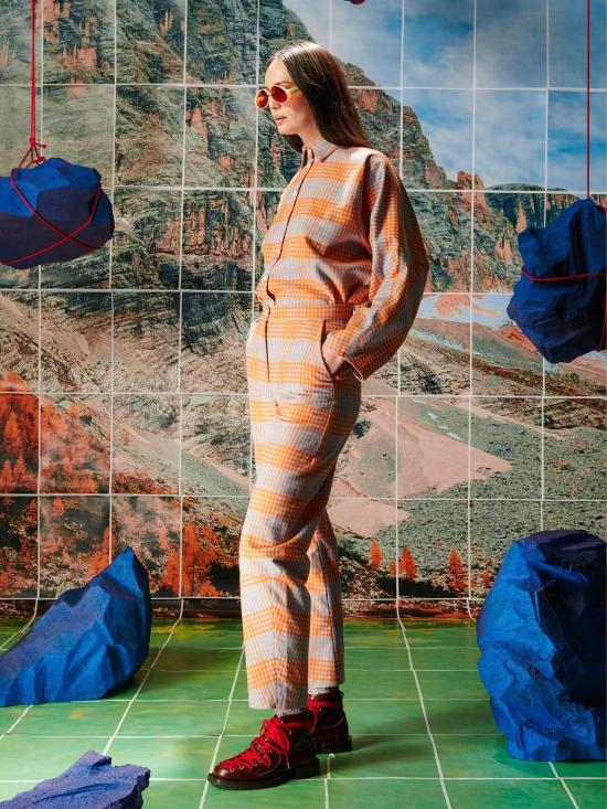  헨릭 빕스코브 팬츠 Henrik Vibskov 바나나  Zuzu 체크 - HENRIK VIBSKOV