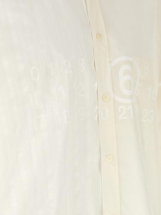  MM6 메종마르지엘라 반팔 셔츠 Mm6 메종 마르지엘라 바이 소재 셔츠 화이트 - MM6 MAISON MARGIELA