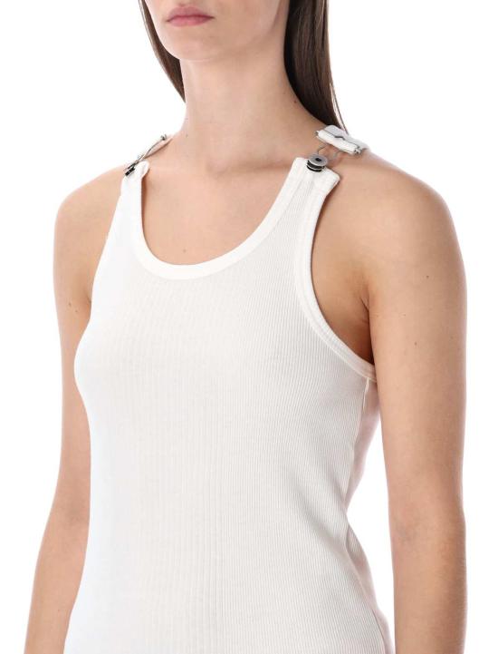 장 폴 고티에 민소매 티셔츠 골지 버클 탱크탑 화이트 - JEAN PAUL GAULTIER