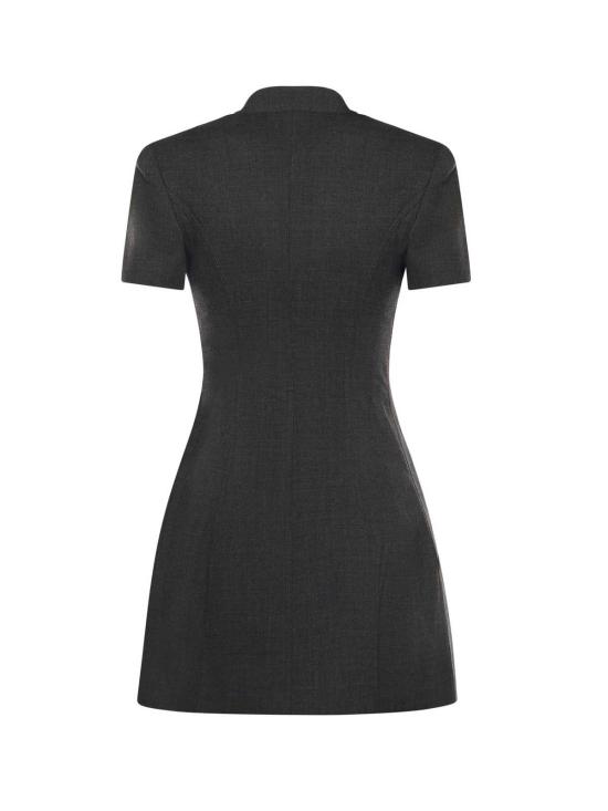  셀프 포트레이트 숏 원피스 미니 드레스 (꽃무늬 디테일, 회색) - SELF PORTRAIT