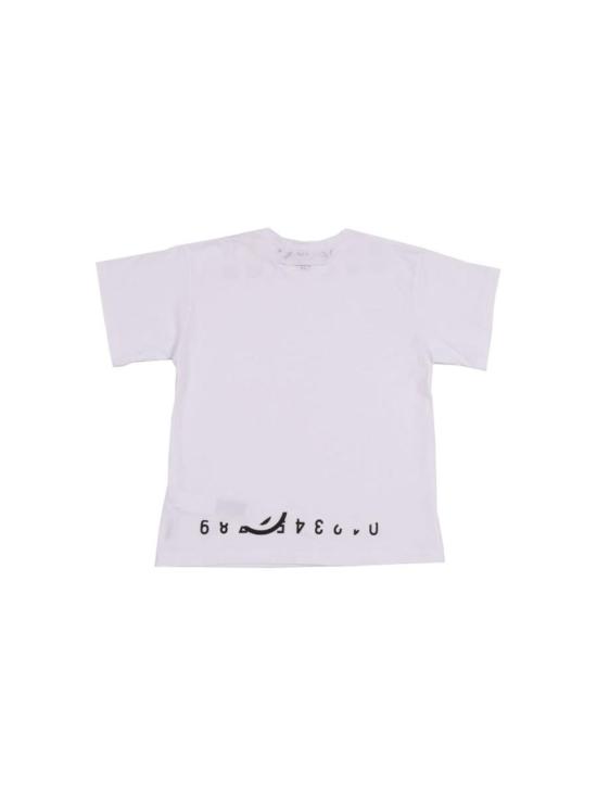  [키즈] MM6 메종마르지엘라 티셔츠 키즈 MM6 메종 마르지엘라 로고 티셔츠 화이트 - MM6 MAISON MARGIELA