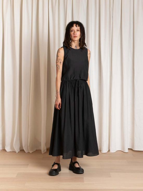  알리 골든 민소매 티셔츠 드로스트링 탱크탑 블랙 - ALI GOLDEN