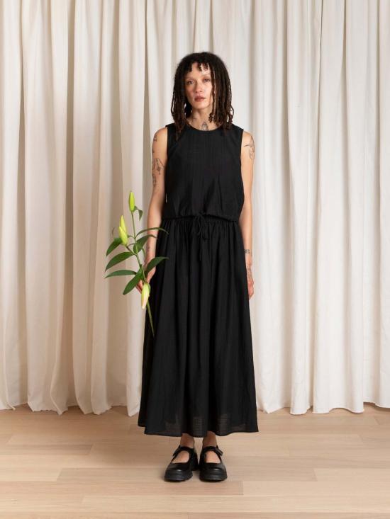  알리 골든 민소매 티셔츠 드로스트링 탱크탑 블랙 - ALI GOLDEN