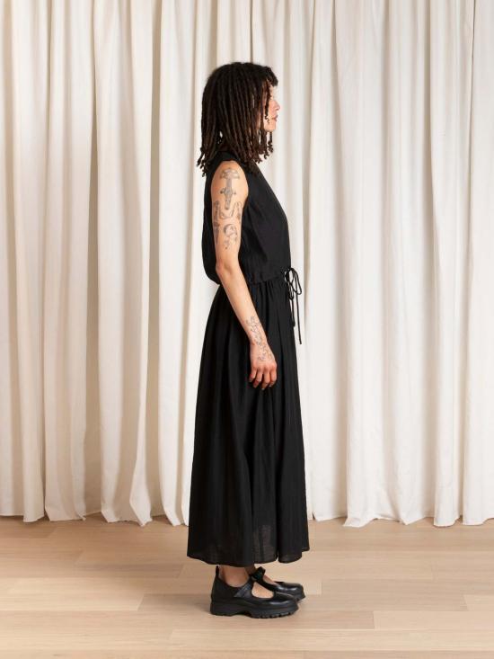  알리 골든 민소매 티셔츠 드로스트링 탱크탑 블랙 - ALI GOLDEN