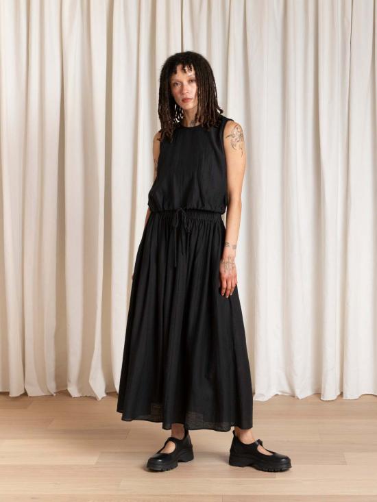  알리 골든 민소매 티셔츠 드로스트링 탱크탑 블랙 - ALI GOLDEN