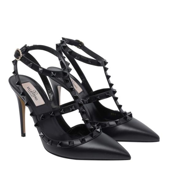  발렌티노 가라바니 샌들 락스터드 데콜레  블랙 - VALENTINO GARAVANI