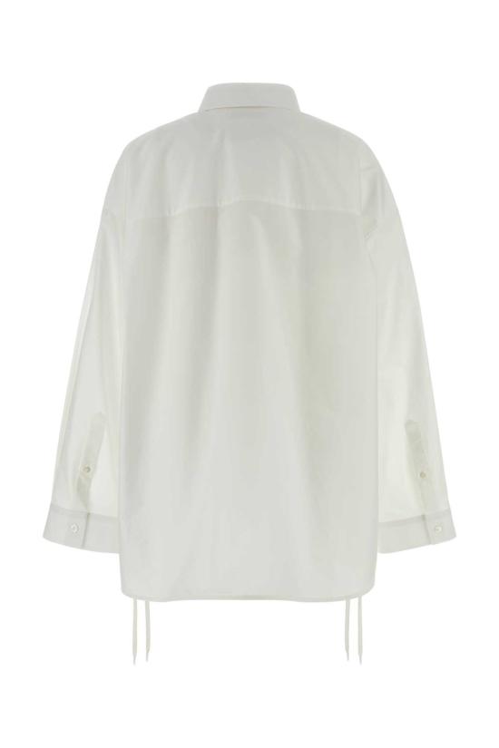 26SS 발렌시아가 레이스 업 셔츠 857835TRM28 9000 White - BALENCIAGA