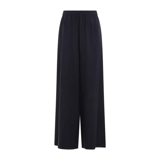  막스마라 스트레이트 팬츠 막스 마라 제네로 워시드 실크 팬츠 블루 마리노 - MAX MARA