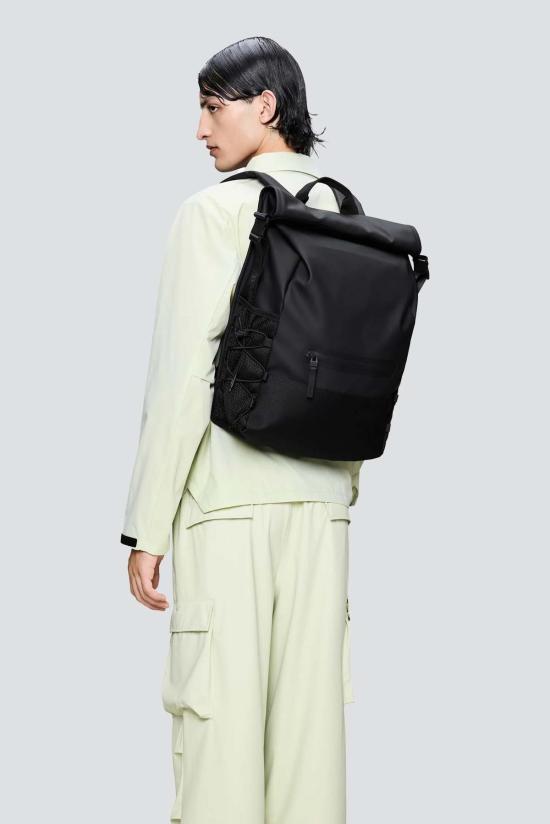  레인스 백팩 트레일 마운티니어 롤탑  블랙 - RAINS