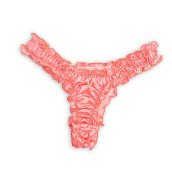  르 부두아르 로스앤젤레스 팬티 Leboudoirloangeles La Manon 실크 탕가  베이비 핑크 - LE BOUDOIR LOS ANGELES