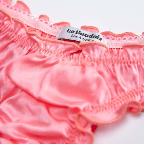  르 부두아르 로스앤젤레스 팬티 Leboudoirloangeles La Manon 실크 탕가  베이비 핑크 - LE BOUDOIR LOS ANGELES
