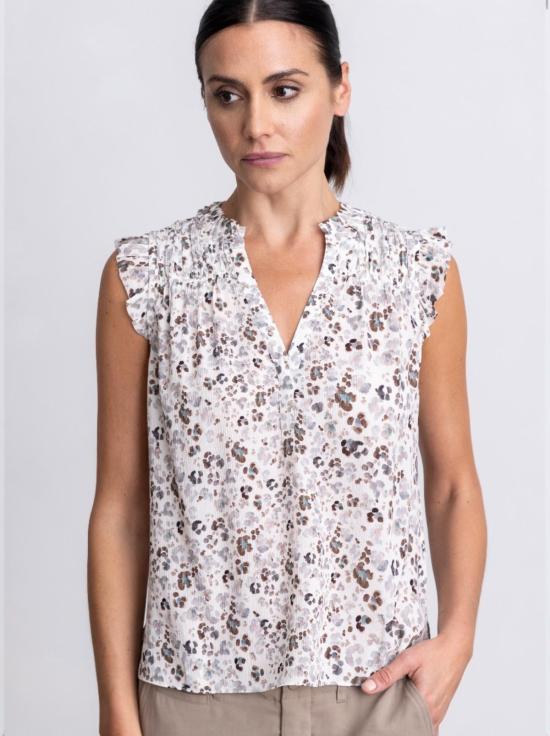  고 실크 블라우스 고 슬리브리스 걸리  탑