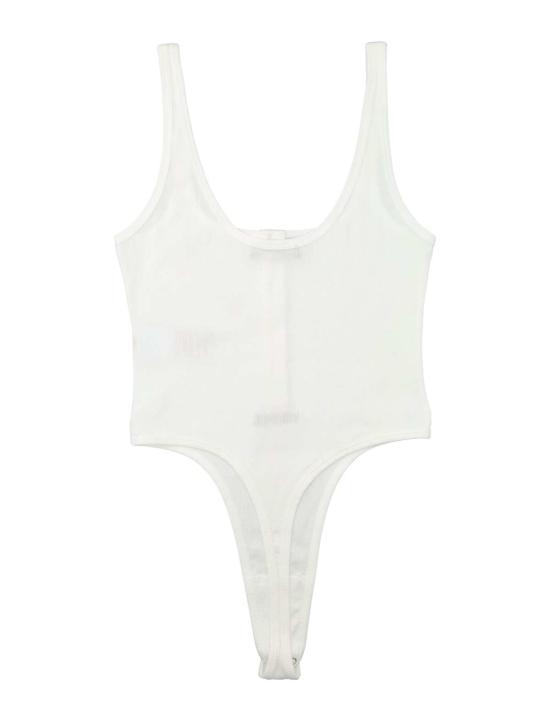  베르사체 바디수트 티셔츠 골지 코튼 보디수트 화이트 - VERSACE