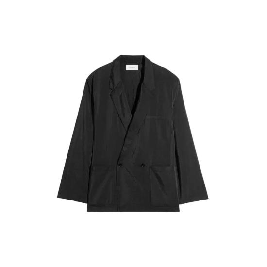  르메르 자켓 소프트 더블 브레스트 재킷 (드라이 실크 소재, 블랙)
