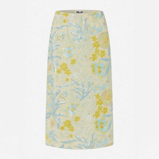  바움 운드 페르드가르텐 미디 스커트 Baum und Pferdgarten Jolette 스커트 파스텔 스팽글 플라워 - BAUM UND PFERDGARTEN