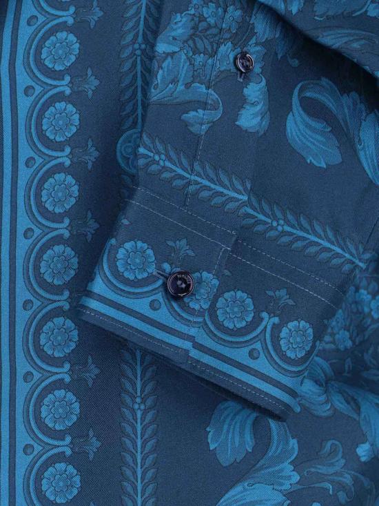  베르사체 긴팔 셔츠 바로코  블루 - VERSACE