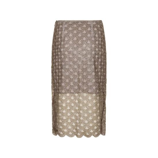  로테이트 바이 크리스텐슨 롱 스커트 로테이트 비르거 크리스텐센 스캘럽 시퀸 미디 스커트 토프 - ROTATE BY BIRGERCHRISTENSEN