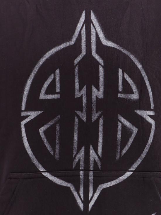  발렌시아가 스웨터 블랙 코튼 오버사이즈 스웨트셔츠 블랙 - BALENCIAGA