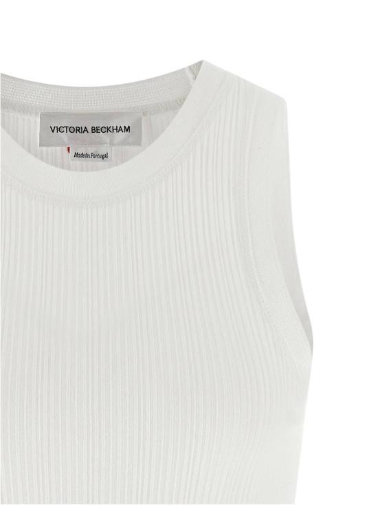  빅토리아 베컴 민소매 티셔츠 립 탱크탑 화이트 - VICTORIA BECKHAM