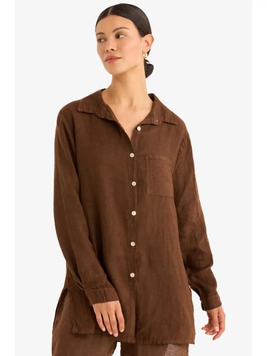  Marché 셔츠 Playa 린넨 셔츠 카페