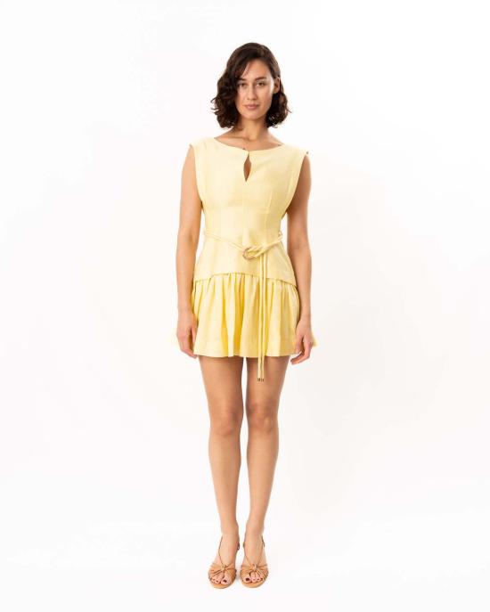 아클레어 숏 원피스 아클러 렘리 미니 드레스 레몬 - ACLER