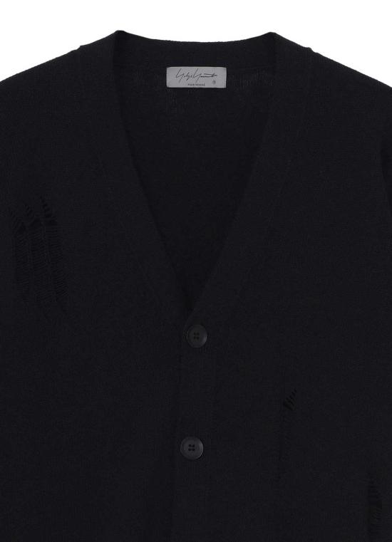  요지 야마모토 가디건 브이넥  블랙 - YOHJI YAMAMOTO