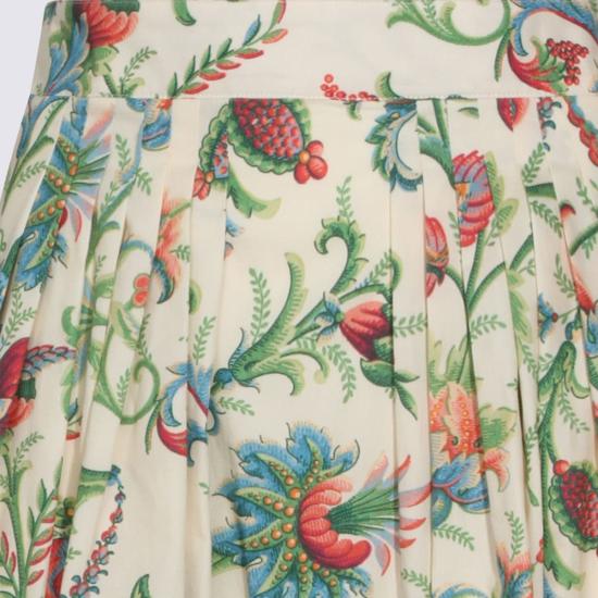  에트로 롱 스커트 컬러풀 코튼 스커트 레드 - ETRO