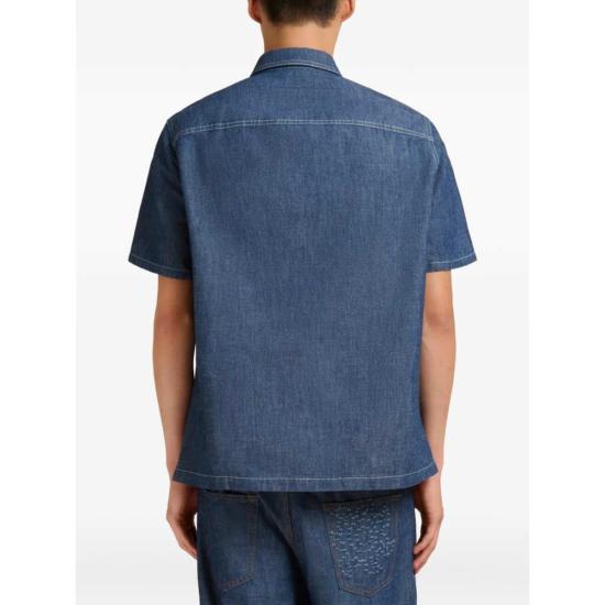  마르니 반팔 셔츠 셔츠 블루 - MARNI