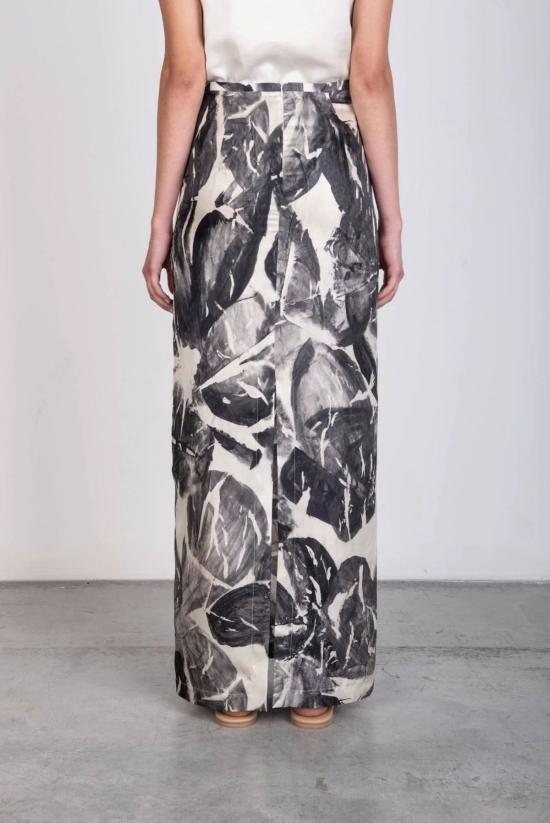  알리지 롱 스커트 알리시 브러시드 프린트 실크 맥시 스커트 - ALYSI