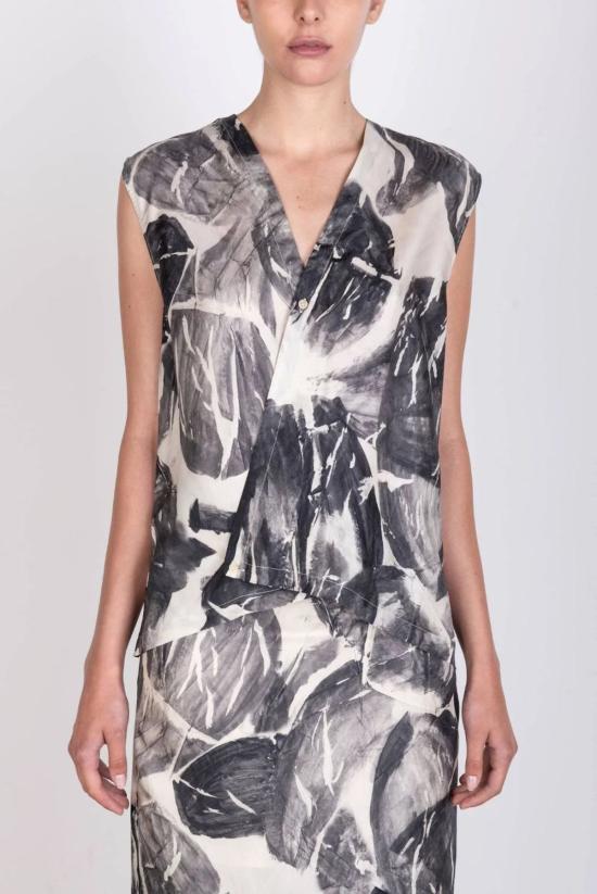  알리지 롱 스커트 알리시 브러시드 프린트 실크 맥시 스커트 - ALYSI