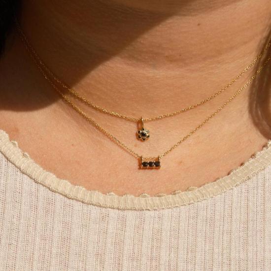  제니 권 디자인스 목걸이/팬던트 제니 권 디자인 블랙 다이아몬드 플라워 목걸이 - JENNIE KWON DESIGNS