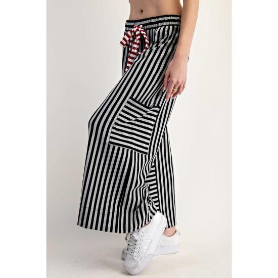  The Collective Park City 스트레이트 팬츠 더 콜렉티브 파크 시티 스트라이프 릴렉스드 코지  블랙 - OTHER BRANDS