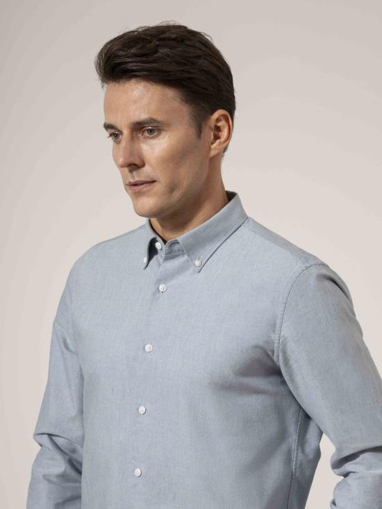  O.N.S 긴팔 셔츠 풀턴 헤더 옥스포드 셔츠 다크 블루 헤더 - O.N.S