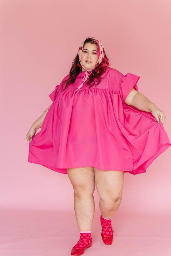  네틀 스튜디오스 숏 원피스 네틀 스튜디오 미니 버섯 드레스 핫핑크 - NETTLE STUDIOS