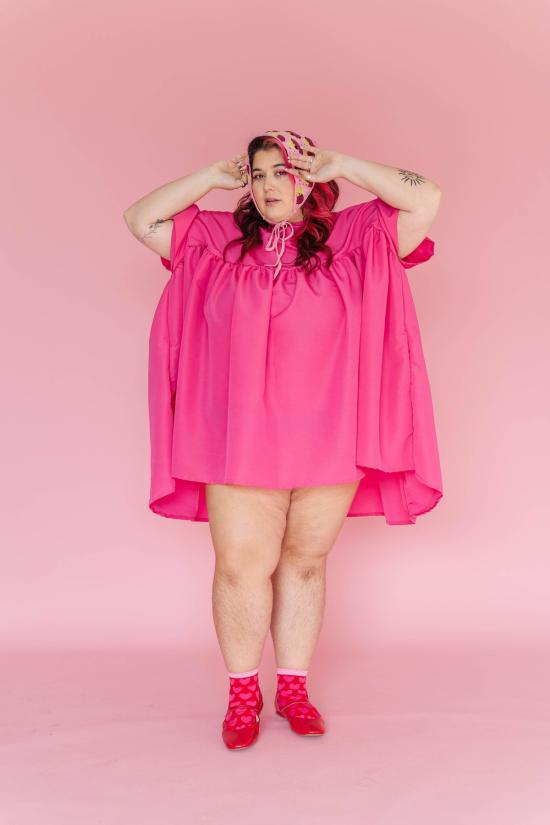  Nettle Studios 숏 원피스 네틀 스튜디오 미니 버섯 드레스 핫핑크 - OTHER BRANDS