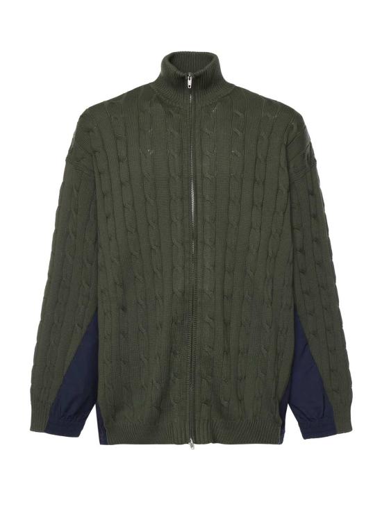  발렌시아가 자켓 하이브리드 재킷, 코튼 니트 및 기능성 원단 소재