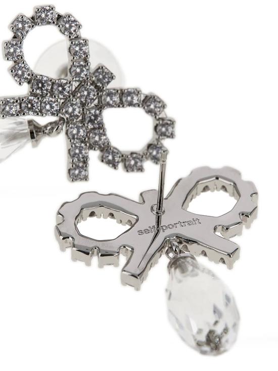  셀프 포트레이트 이어링 리본 크리스탈 드롭렛 귀걸이 실버 - SELF PORTRAIT