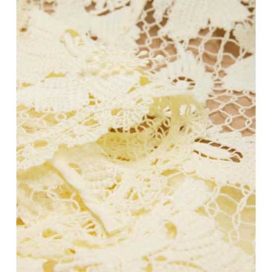  셀프 포트레이트 미디 원피스 크로셰 레이스 미디 드레스 옐로우 - SELF PORTRAIT